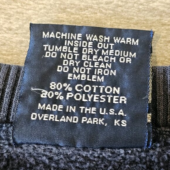 VTG 90s Illinois College Crewneck Sweatshirt Faded Navy Blue Sz XL USA Made - Picture 9 of 9